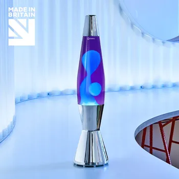 Lampa pro světelnou terapii Mathmos Astrobaby, originální lávová lampa, 1x28W, fialová s tyrkysovou lávou, 43cm