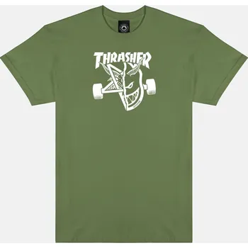 Oblečení a móda Tričko Thrasher X Spitfire Thrash & Burn - Military Green - M