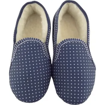 Dámské pantofle Zateplené papuče puntík modrý, velikost 40