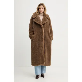 Dámský kabát Kabát Guess EUGENIE hnědá barva, W5BL93 WJ090 W5BL93.WJ090 88X, vel. L