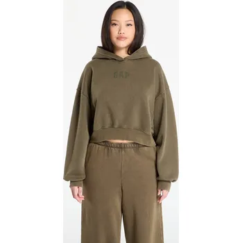 Dámská mikina Mikina GAP Logo Pullover Hoodie Black Moss Green Wash M