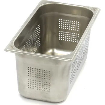Dóza na potraviny Gastronádoba 1/3 GN – perforovaná – hloubka 15 cm – 32,5 x 17,6 cm – nerezová ocel