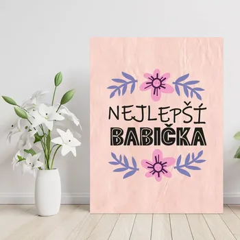 Obraz Sablio Dárková cedulka Nejlepší babička: 30x40 cm