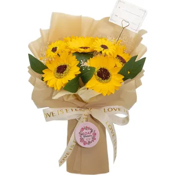 umělá květina Ancient Wisdom Stojací Mýdlová kytice Láska navždy Slunečnice