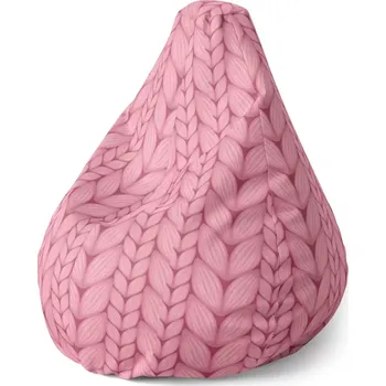 Sedací pytel Sablio Sedací vak Pear Růžové pletení: 140 x 100 x 25 cm