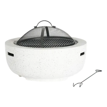 ZAHRADNÍ OHNIŠTĚ S VÍKEM A POHÁŘEM 60 x 60 x 42 CM *0131