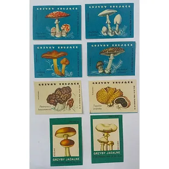 Zahradní sestava Sestava zápalkových nálepek - houby
