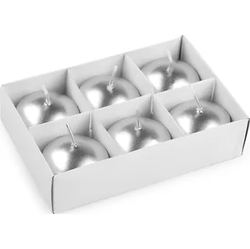 Svíčka Plovoucí svíčky Ø4,5 cm stříbrná 6ks