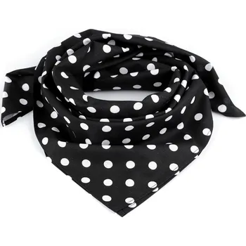 Šátek Bavlněný šátek s puntíky 65x65 cm černá 1ks