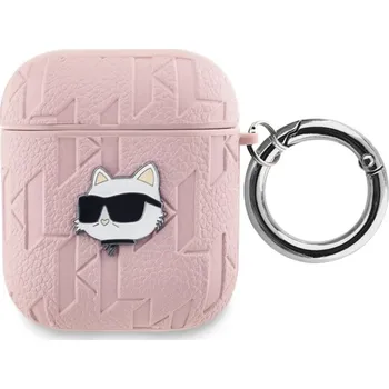 Elektronika Karl Lagerfeld PU Embossed Choupette Head Pouzdro pro AirPods 1/2 Pink