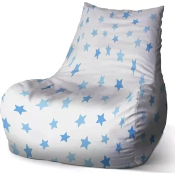 Sedací pytel Sablio Sedací vak Bean Modré hvězdy na bílé: 100 x 90 x 45 cm