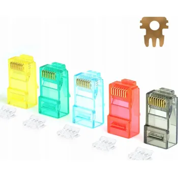 Síťový kabel NetRack RJ45 UTP zástrčka kat. 6, lanko, Netrack, barevný mix (100 ks)