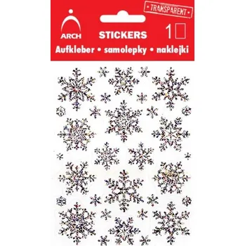 Vánoce Vánoční holografické samolepky - stříbrné vločky jemné
