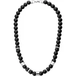 Manoki Pánský korálkový náhrdelník Joaquin - 10 mm černý Onyx X-WA653BS/60 Černá 60 cm