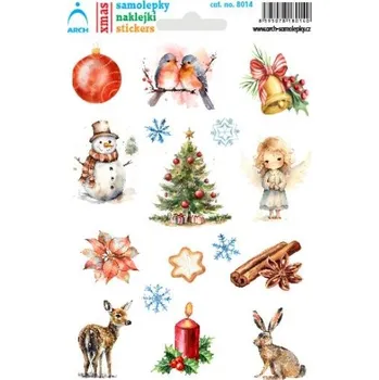 Vánoční dekorace Vánoční samolepky - červená baňka