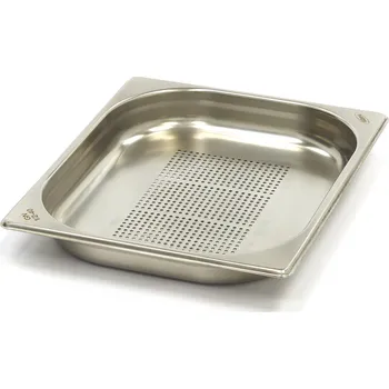Dóza na potraviny Gastronádoba 1/2 GN – perforovaná – hloubka 4 cm – 32,5 x 26,5 cm – nerezová ocel