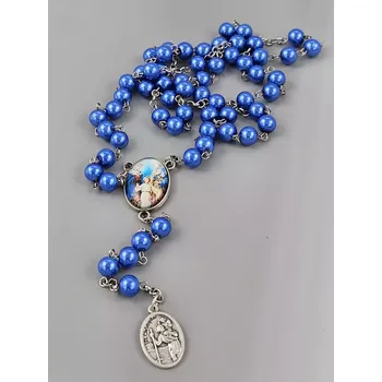 Růženec Růženec Svatý Kryštof - modré perly 8 mm
