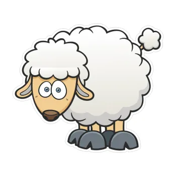 Samolepicí dekorace na vozidlo Barevná ovečka 002 levá (10 x 8,6) SAMOLEPKA NA AUTO, NÁLEPKA, FÓLIE, POLEP, TUNING, VLASTNÍ TEXT, TISK, AUTOSAMOLEPKY.cz, POLEPY, OBRÁZEK, LOGO, 3D STICKERS