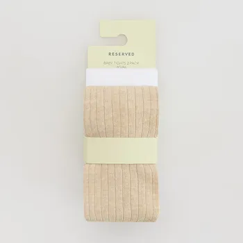 Reserved - Sada 2 punčocháčů s vysokým podílem bavlny - krémová - 857GX-01X - 857GX-01X-U56
