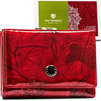 Červená dámská kožená peněženka s kapsičkou na mince