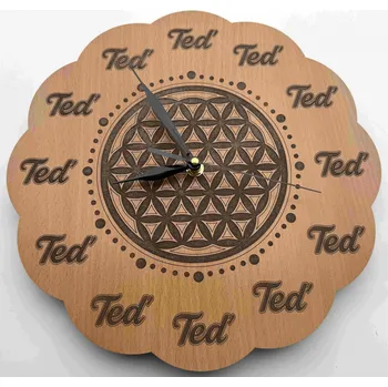 Hodiny Hodiny Přítomnosti Květ života Dřevo