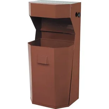 Venkovní odpadkový koš HTI Odpadkový koš s popelníkem 50 l. - hnědý MC-5228-5