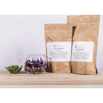 Vlasová regenerace Sléz maurský bylinný vlasový oplach NATUBEA Hmotnost: 50 g