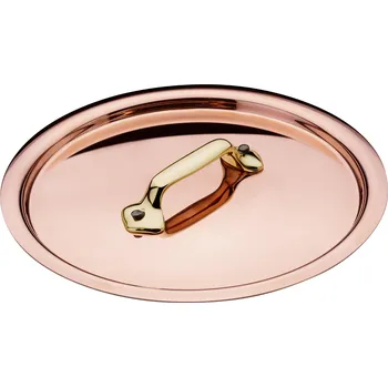 Poklice Měděná poklice s bronzovým úchytem O 16 cm MAUVIEL