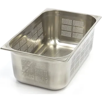 Dóza na potraviny Gastronádoba 1/1 GN – perforovaná – hloubka 20 cm – 53 x 32,5 cm – nerezová ocel