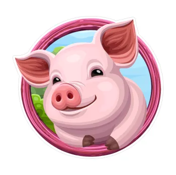 Samolepicí dekorace na vozidlo Barevné prase 004 levá na farmě (10 x 9,5) SAMOLEPKA NA AUTO, NÁLEPKA, FÓLIE, POLEP, TUNING, VLASTNÍ TEXT, TISK, AUTOSAMOLEPKY.cz, POLEPY, OBRÁZEK, LOGO, 3D STICKERS