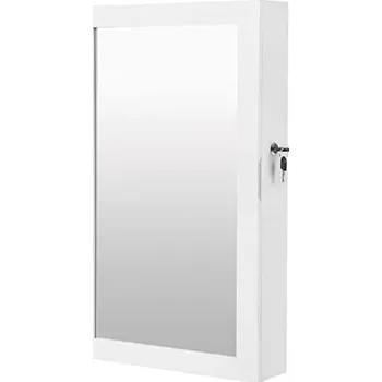 Nástěnná šperkovnice se zrcadlem JEWELIA WALL, bílá