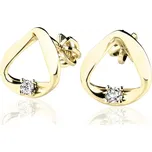 Náušnice ze zlata 585/1000 s přírodními diamanty 0,024ct, G/SI