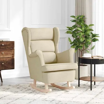 Obývací pokoj vidaXL Houpací křeslo 74 x 90 x 102 cm textil [4016924] Barva: krémová