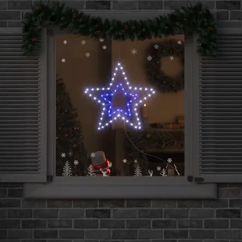 Bytová dekorace vidaXL Vánoční hvězda Studená bílá 51,5 x 50 x 0,65 cm Železo [42018959]