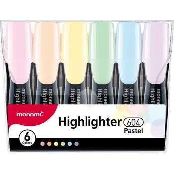 Zvýrazňovač Pentel Zvýrazňovače Monami 604 sada 6 ks pastel