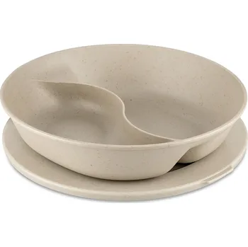 Svačinový box Koziol Talíř SEPAREE s přepážkou a víkem, 1,5 l, KOZIOL, béžová