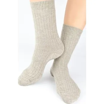 Dámské ponožky Dámské ponožky Noviti SW027 - proužek Béžová 36-41