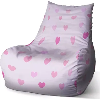 Sedací pytel Sablio Sedací vak Bean Růžové srdce: 100 x 90 x 45 cm