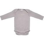 Dětské merino body s hedvábím, šedý melír dlouhý rukáv Velikost: 74/80