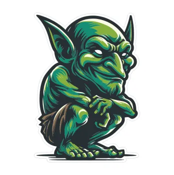 Samolepicí dekorace na vozidlo Barevný skřítek 010 pravá zlý zelený skřet (7,1 x 10) SAMOLEPKA NA AUTO, NÁLEPKA, FÓLIE, POLEP, TUNING, VLASTNÍ TEXT, TISK, AUTOSAMOLEPKY.cz, POLEPY, OBRÁZEK, LOGO, 3D STICKERS