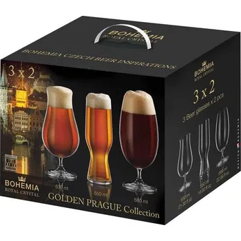 Sklenice Crystalite Bohemia Golden Prague Collection 1 Beercraft 6 ks