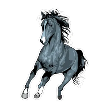 Samolepicí dekorace na vozidlo Barevný kůň 011 levá (7,3 x 10) SAMOLEPKA NA AUTO, NÁLEPKA, FÓLIE, POLEP, TUNING, VLASTNÍ TEXT, TISK, AUTOSAMOLEPKY.cz, POLEPY, OBRÁZEK, LOGO, 3D STICKERS