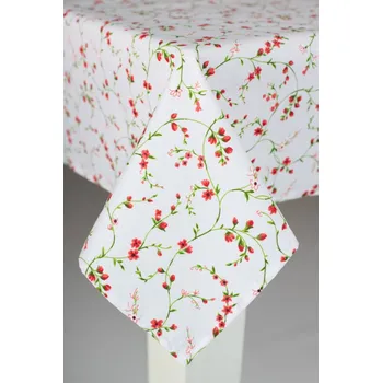 ubrus Podpěrová s.r.o. Ubrus bavlněný ČERVENÉ KVÍTÍ Velikost: 150x200 cm