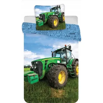 Povlečení Povlečení Traktor zelený 140 x 200, 70 x 90 cm zipový uzávěr