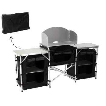 kempingová skříňka KEMPINGOVÁ TURISTICKÁ SKLÁDACÍ KUCHYNĚ 175 x 40 x 111 CM *8418