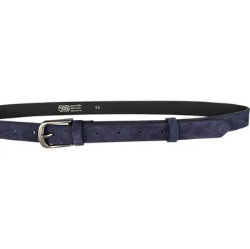 Módní doplněk PENNY BELTS Kožený opasek 2503-56 modrý semišový - 75 cm