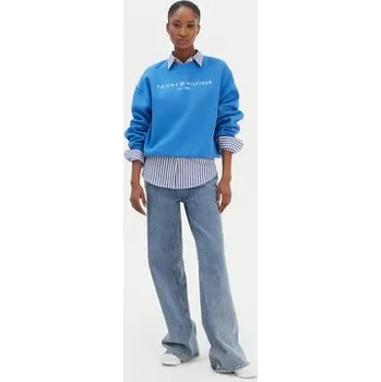 Pánská móda Tommy Hilfiger Mikina Corp Logo WW0WW47831 Modrá Regular Fit XL