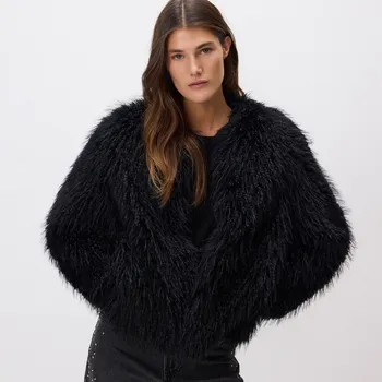 Reserved - Bunda z imitace kožešiny - černý - 731AY-99X - 731AY-99X-XXL