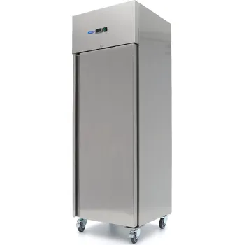 Lednice Chladnička 400 l – 3 nastavitelných polic – nerezová ocel – na kolečkách