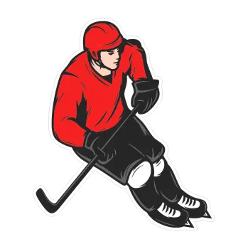 Polep vozidla SAMOLEPKA Barevný hokejista 001 pravá (12,8 x 15) NA AUTO, NÁLEPKA, FÓLIE, POLEP, TUNING, VLASTNÍ TEXT, TISK, AUTOSAMOLEPKY.cz, POLEPY, OBRÁZEK, LOGO, SAMOLEPKY